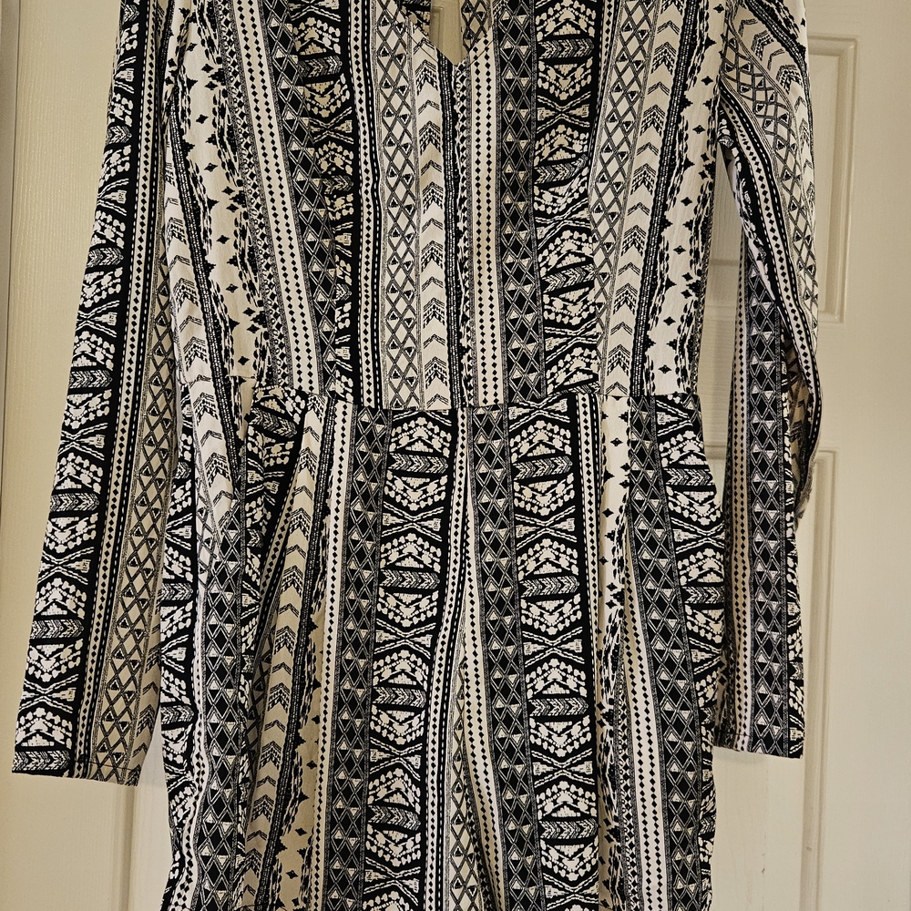 Black and White Patterned Jumpsuit